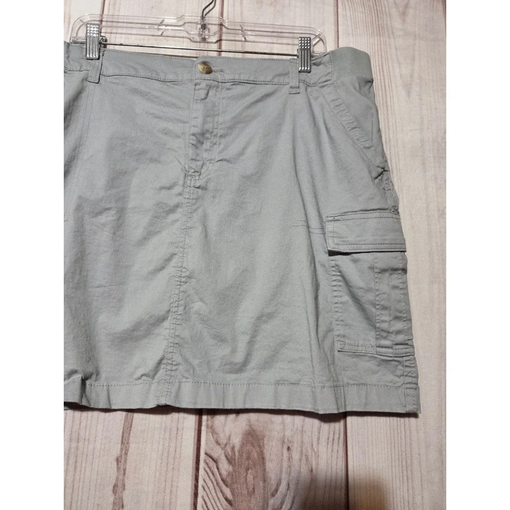 Lee Womens Gray Cargo Skort Mid Rise Regular Fit Size 16 Medium Resort
